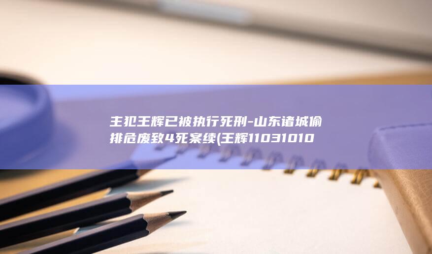 主犯王辉已被执行死刑-山东诸城偷排危废致4死案续 (王辉110310105003414)