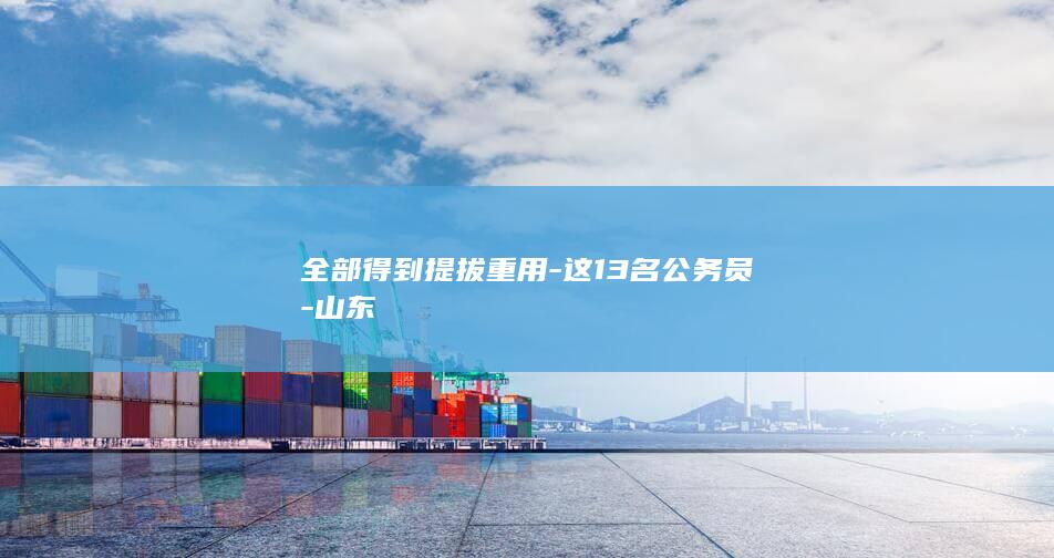 全部得到提拔重用-这13名公务员-山东