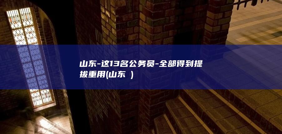山东-这13名公务员-全部得到提拔重用 (山东嫚)