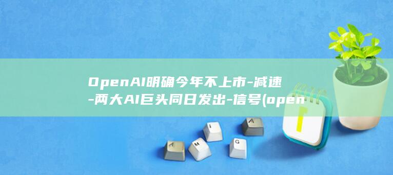 OpenAI明确今年不上市-减速-两大AI巨头同日发出-信号 (openai ns方程)