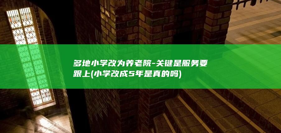 多地小学改为养老院-关键是服务要跟上 (小学改成5年是真的吗)