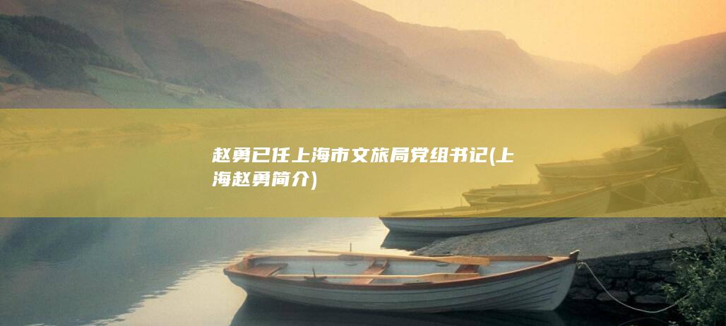 赵勇已任上海市文旅局党组书记 (上海赵勇简介)