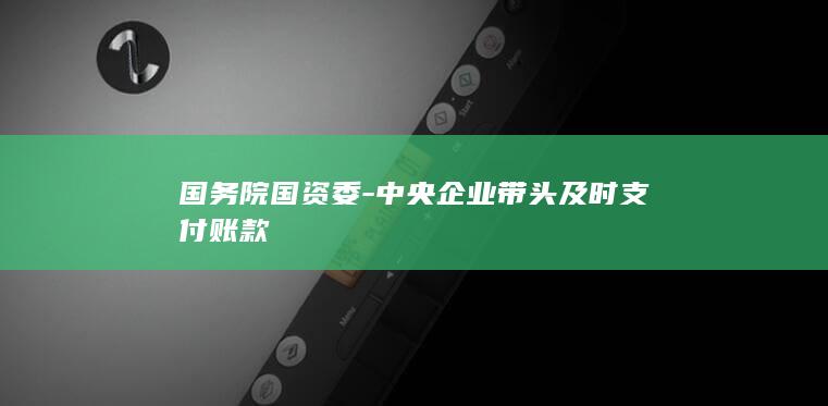 国务院国资委-中央企业带头及时支付账款