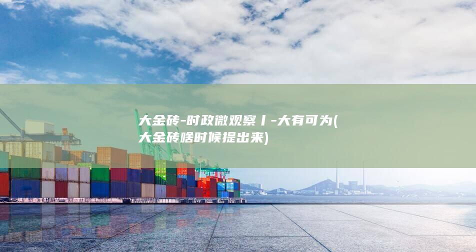 大金砖-时政微观察丨-大有可为 (大金砖啥时候提出来)