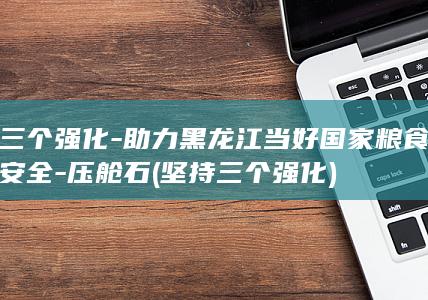 三个强化-助力黑龙江当好国家粮食安全-压舱石 (坚持三个强化)