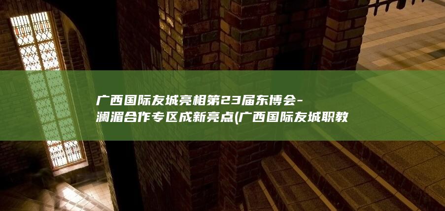 广西国际友城亮相第23届东博会-澜湄合作专区成新亮点 (广西国际友城职教联盟)