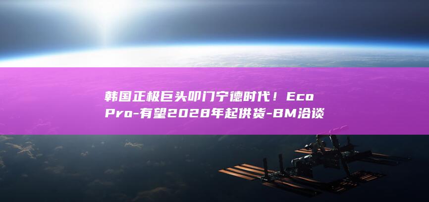 韩国正极巨头叩门宁德时代！EcoPro-有望2028年起供货-BM洽谈2万吨年供 (韩国正极巨头叫什么)