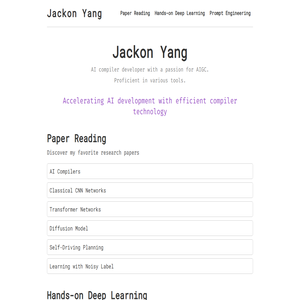 Jackon Yang | AI Compiler Developer